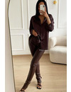 CHOCO - 'LEATHER NOELLE' - HIGH WAIST VEGAN LEATHER SIDE SPLIT PANTS