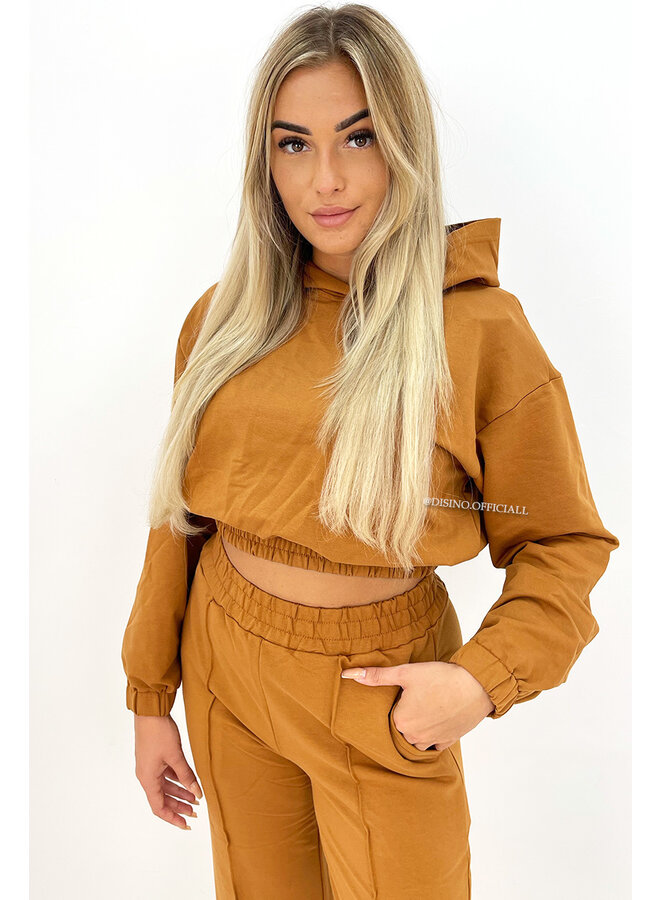 CAMEL - 'KENZI' - PREMIUM QUALITY CAPUCHON WIDE LEG TWO PIECE SET