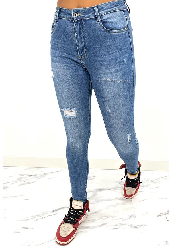 REDIAL - BLUE - PERFECT HIGH WAIST SKINNY JEANS - 5975