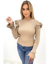 NUDE - 'LIES TOP' - PREMIUM QUALITY RIBBED RUFFLE TOP