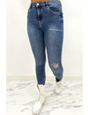 QUEEN HEARTS JEANS - MEDIUM BLUE - HIGH WAIST PERFECT SKINNY JEANS  - 932