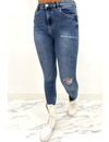 QUEEN HEARTS JEANS - MEDIUM BLUE - HIGH WAIST PERFECT SKINNY JEANS  - 932