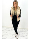 BEIGE - 'BETTY' - PUFFER BODYWARMER WITH CAPUCHON