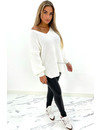 WHITE - 'MANDY' - OVERSIZED KNIT SWEATER