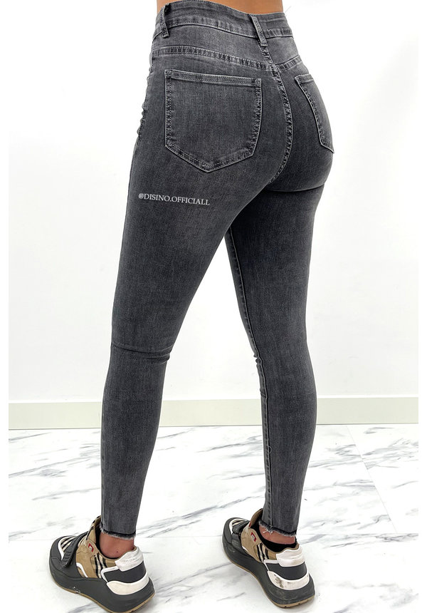 REDIAL - GREY - PERFECT HIGH WAIST SKINNY JEANS - 8301