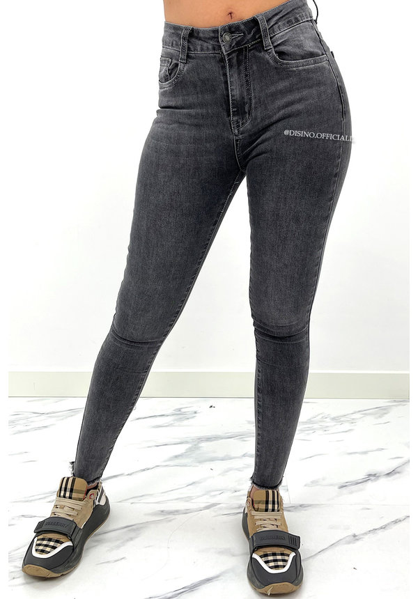 REDIAL - GREY - PERFECT HIGH WAIST SKINNY JEANS - 8301