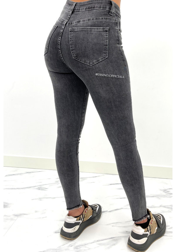 REDIAL - GREY - PERFECT HIGH WAIST SKINNY JEANS - 8301