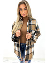 CAMEL - 'ELLE' - CHECKED BLOUSE JACK