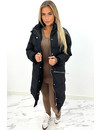 BLACK - 'DELANEY' - OVERSIZED LONGLINE PUFFER COAT