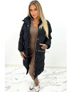 BLACK - 'DELANEY' - OVERSIZED LONGLINE PUFFER COAT