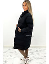 BLACK - 'DELANEY' - OVERSIZED LONGLINE PUFFER COAT