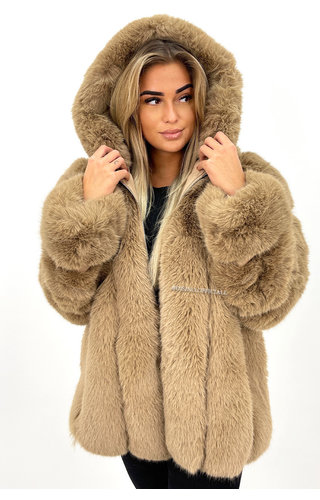 CAMEL - 'TIARA' - PREMIUM QUALITY VEGAN FAUX FUR COAT CAMEL - 'TIARA' - PREMIUM QUALITY VEGAN FAUX FUR COAT