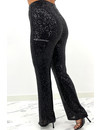 BLACK - 'YASMINE PANTS' - SEQUIN PANTS