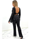 BLACK - 'YASMINE PANTS' - SEQUIN PANTS