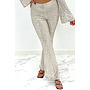 BEIGE - 'YASMINE PANTS' - SEQUIN PANTS