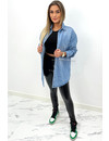 BLUE - 'DANA' - OVERSIZED DESTROYED DENIM BLOUSE