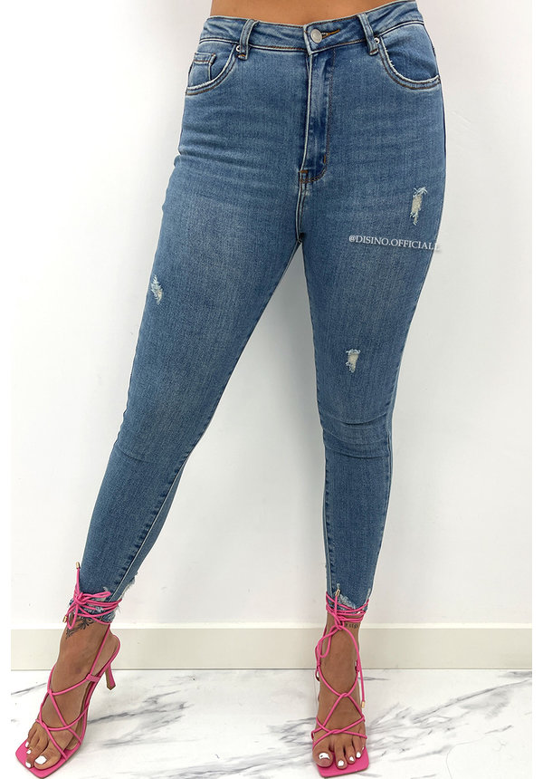 VS-MISS - VINTAGE BLUE - HIGH WAIST SKINNY JEANS  - 7589