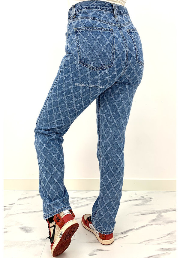 DARK BLUE - 'STORMY' - INSPIRED DESIGNER STRAIGHT FIT JEANS