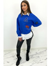 ROYAL BLUE - 'DEEM' - OVERSIZED PREMIUM QUALITY SWEATER + BLOUSE