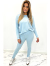 LIGHT BLUE - 'ANGELA' - SOFT RIBBED COMFY SET