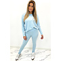 LIGHT BLUE - 'ANGELA' - SOFT RIBBED COMFY SET