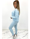 LIGHT BLUE - 'ANGELA' - SOFT RIBBED COMFY SET