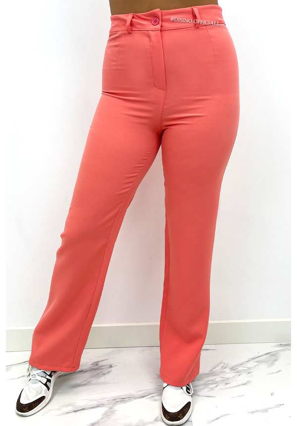 CORAL - 'LIYA PANTS' - HIGH WAIST STRAIGHT LEG PANTALON