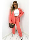 CORAL - 'LIYA PANTS' - HIGH WAIST STRAIGHT LEG PANTALON