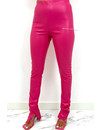 PINK - 'LEATHER NOELLE' - HIGH WAIST VEGAN LEATHER SIDE SPLIT PANTS