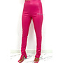 PINK - 'LEATHER NOELLE' - HIGH WAIST VEGAN LEATHER SIDE SPLIT PANTS