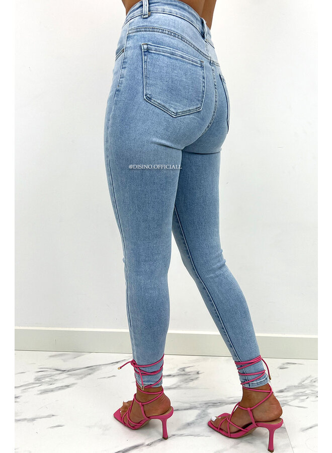 REDIAL - LIGHT BLUE - PERFECT HIGH WAIST SKINNY JEANS - 8133