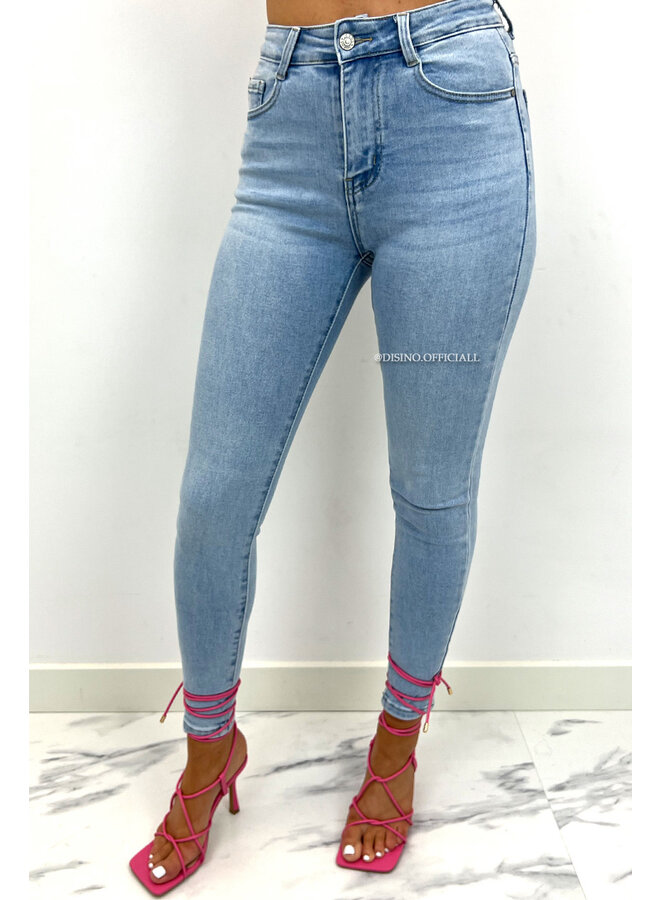 REDIAL - LIGHT BLUE - PERFECT HIGH WAIST SKINNY JEANS - 8133
