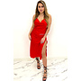 RED - 'SELMA' - SATIN DROP DRESS