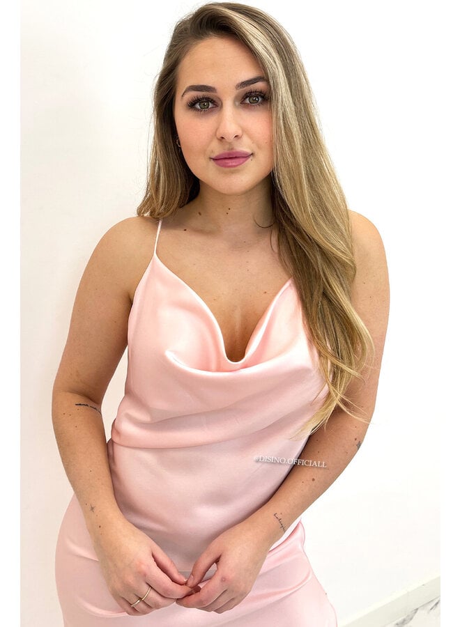 PINK - 'SELMA' - SATIN DROP DRESS