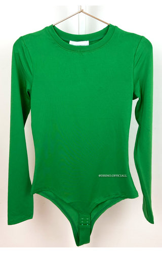 GREEN - 'KRISTEL' - ROUND NECK PERFECT FIT BODYSUIT 