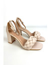 BEIGE - 'MAEVE HEELS' - WOVEN INSPIRED HEELS