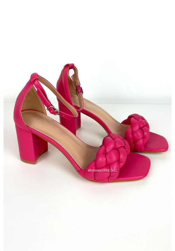 PINK - 'MAEVE HEELS' - WOVEN INSPIRED HEELS