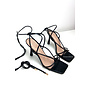 BLACK - 'SELMA HEELS' - TOUWTJES HAKKEN ROPE HEELS