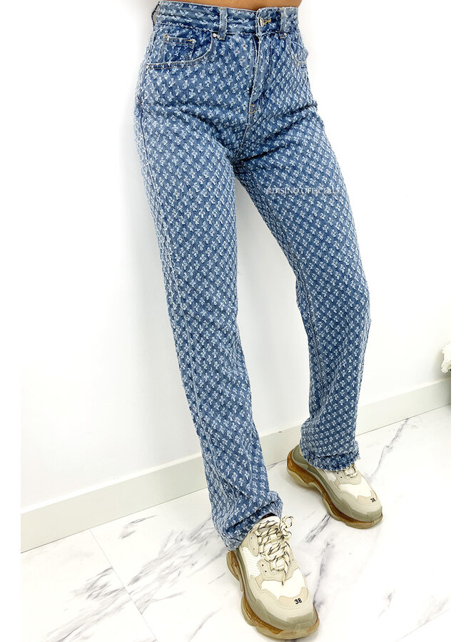 BLUE - 'CASEY' - INSPIRED DESIGNER STRAIGHT LEG JEANS