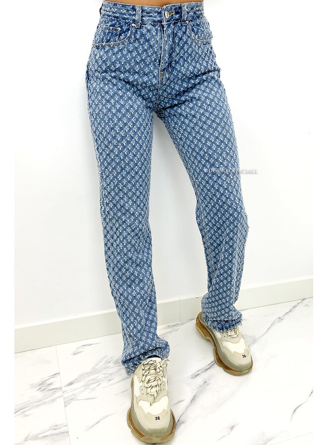 BLUE - 'CASEY' - INSPIRED DESIGNER STRAIGHT LEG JEANS