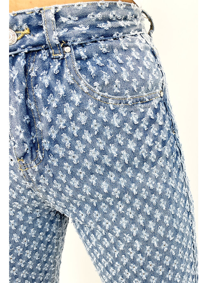BLUE - 'CASEY' - INSPIRED DESIGNER STRAIGHT LEG JEANS