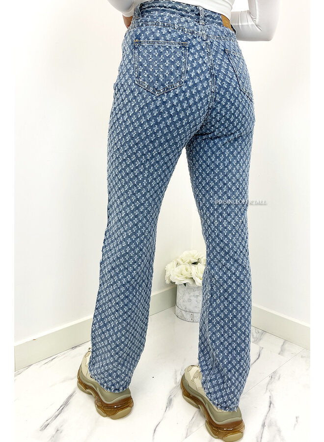 BLUE - 'CASEY' - INSPIRED DESIGNER STRAIGHT LEG JEANS