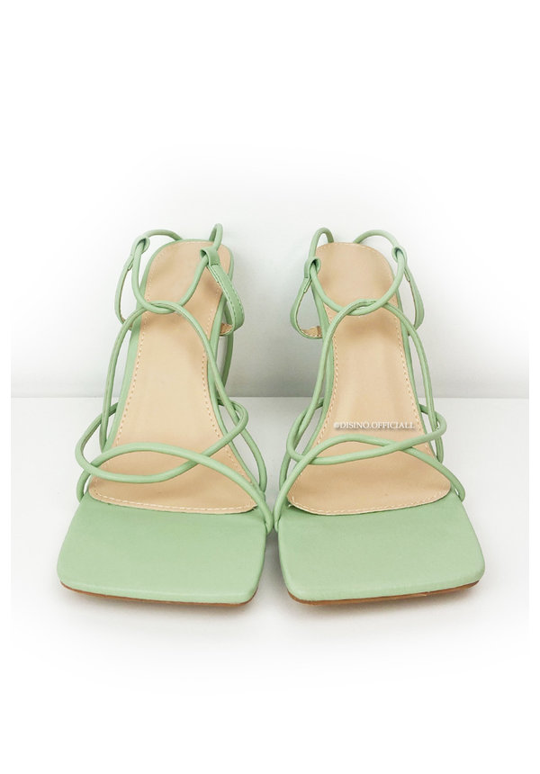 MINT GREEN - 'MILLY HEELS' - TOUWTJES HAKKEN ROPE HEELS