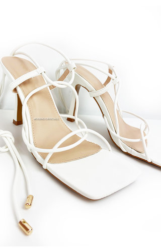 WHITE - 'MILLY HEELS' - TOUWTJES HAKKEN ROPE HEELS 