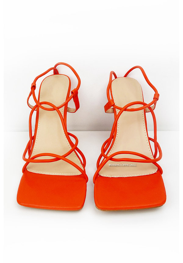 ORANGE - 'MILLY HEELS' - TOUWTJES HAKKEN ROPE HEELS