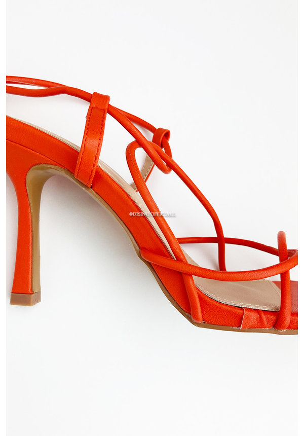 ORANGE - 'MILLY HEELS' - TOUWTJES HAKKEN ROPE HEELS