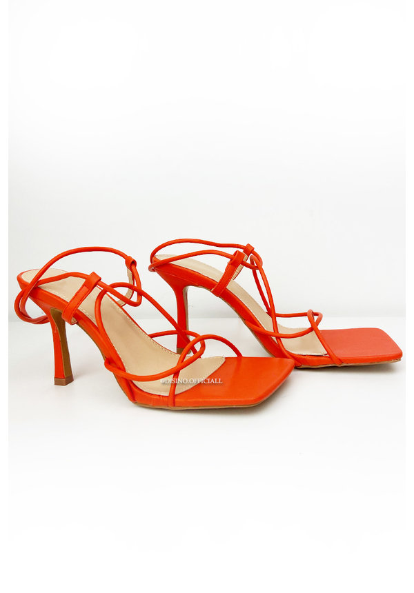 ORANGE - 'MILLY HEELS' - TOUWTJES HAKKEN ROPE HEELS