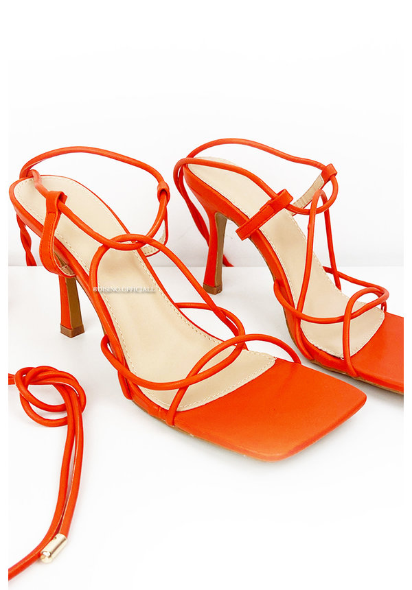 ORANGE - 'MILLY HEELS' - TOUWTJES HAKKEN ROPE HEELS