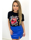 PINNED BY K - BLACK - 'ROLLING STONES' - INSPIRED GRAPHIC TEE