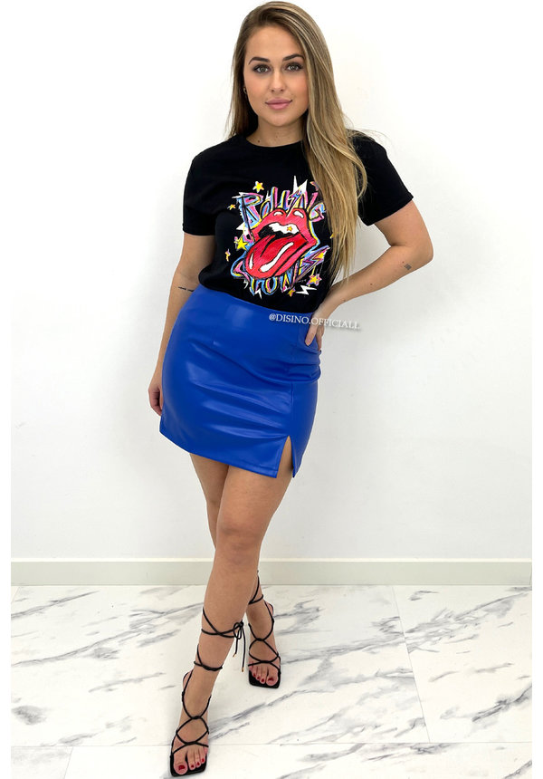 PINNED BY K - BLACK - 'ROLLING STONES' - INSPIRED GRAPHIC TEE